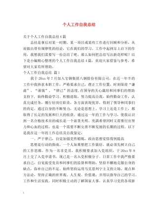 个人工作自我总结 (2) 