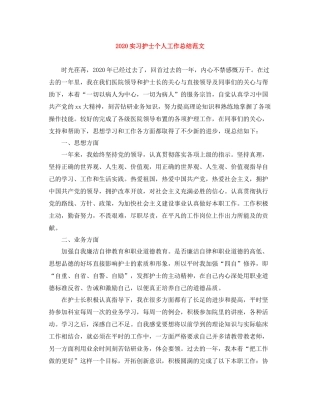 实习护士个人工作总结范文