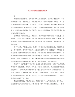 个人工作总结自我鉴定的范文 