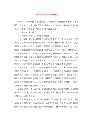 税务个人年度工作总结精选