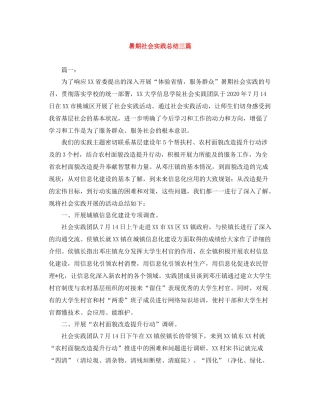 暑期社会实践总结三篇