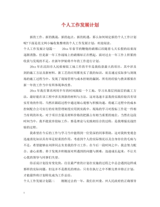 个人工作发展计划 