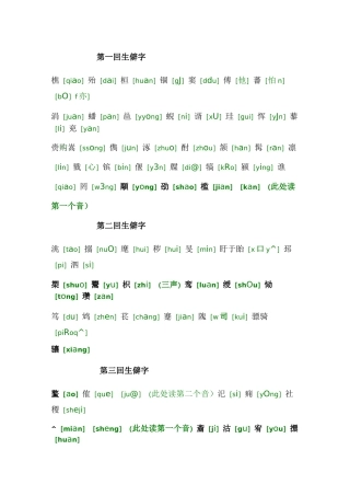 三国演义生僻字按回分类