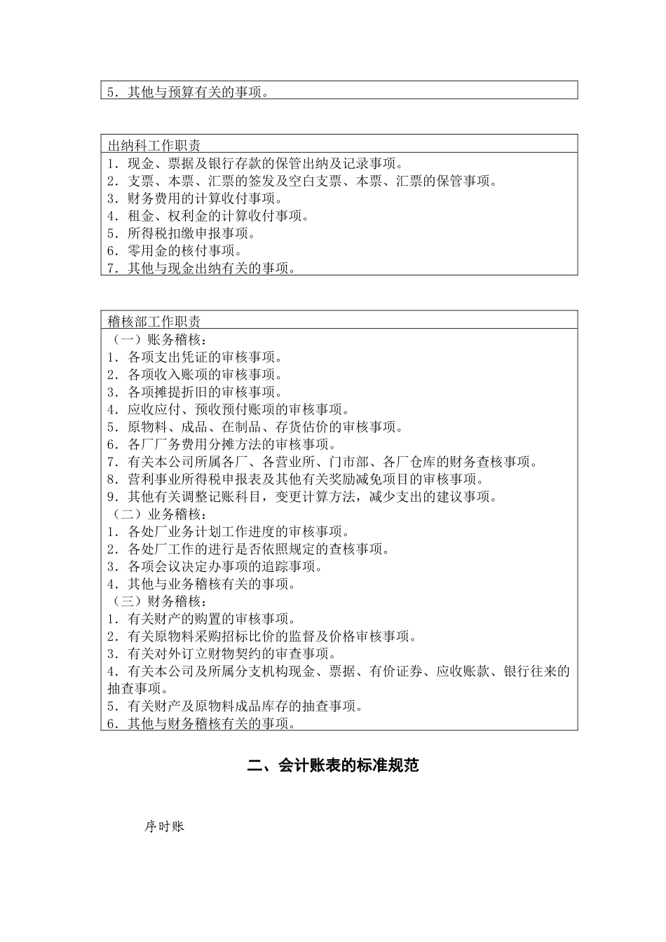 一、财务、会计与稽核单位工作职责_第3页