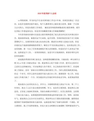2020年底导游个人总结