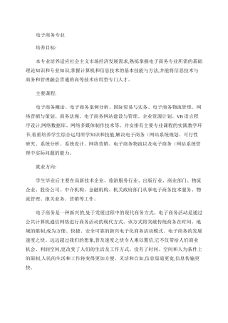 电子商务专业及就业方向.