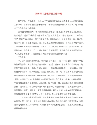 2024年1月程序员工作计划 