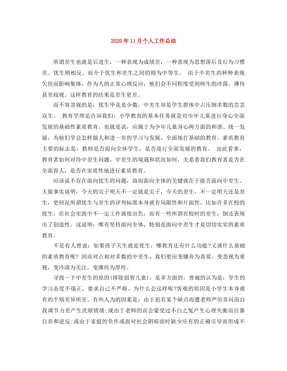 2024年11月个人工作总结 _第1页