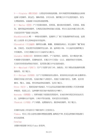 进口烟丝的原料成分详解