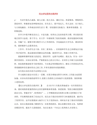 民主评议团员自我评价