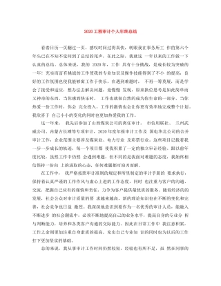2024工程审计个人年终总结 