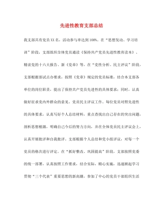 先进性教育支部总结