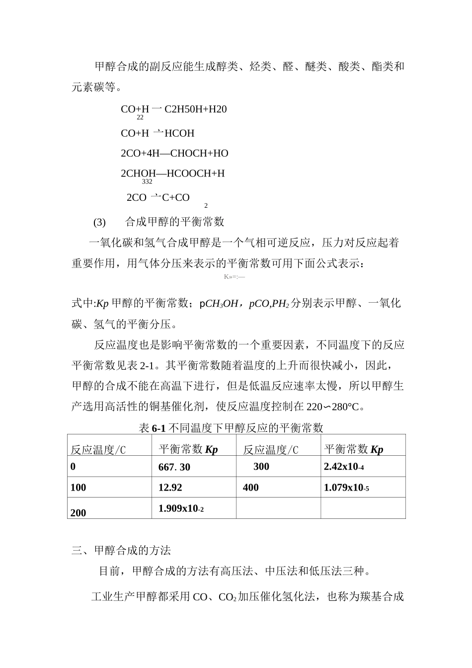 甲醇合成原理方法与工艺_第3页