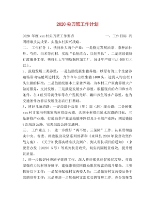 2024尖刀班工作计划 