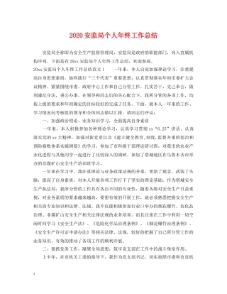 2024安监局个人年终工作总结 