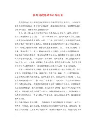 实习自我总结650字左右