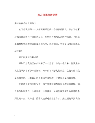 实习自我总结优秀