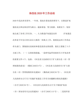 体改处年工作总结
