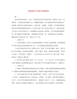 社区民政个人年终工作总结范文
