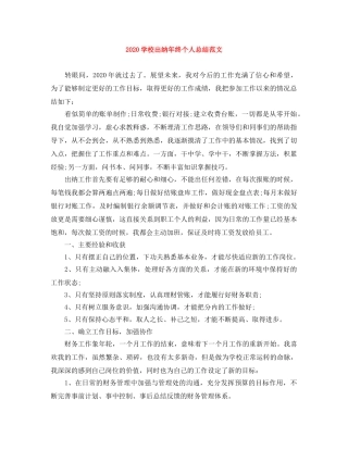 2024学校出纳年终个人总结范文 