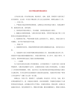 2024学校出纳年度总结范文 