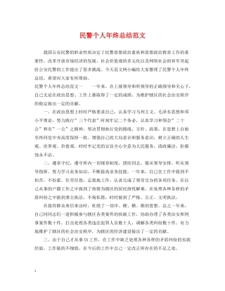 民警个人年终总结范文