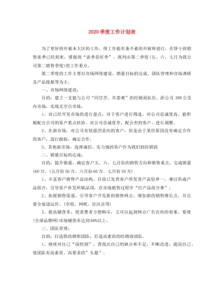 2024季度工作计划表 