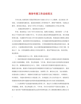 商务年度工作总结范文2