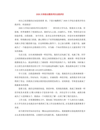 2024大学综合素质评价自我评价 