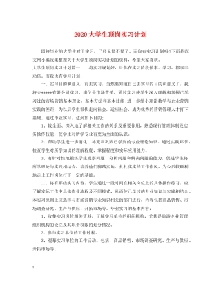2024大学生顶岗实习计划2 