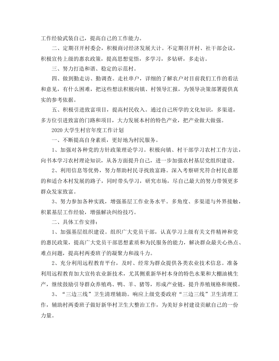 2024大学生村官年度工作计划 _第2页
