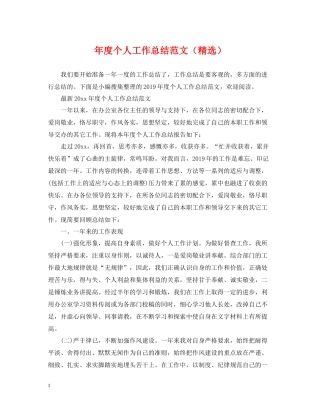 2020年度个人工作总结范文（精选）