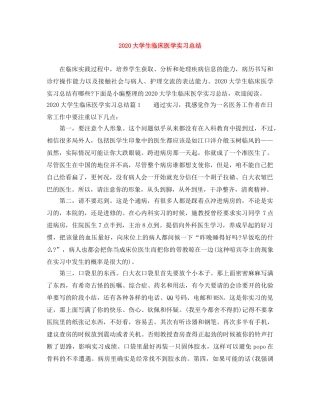 2024大学生临床医学实习总结 