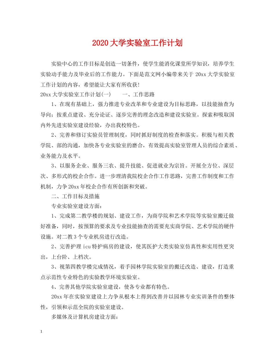 2024大学实验室工作计划 _第1页