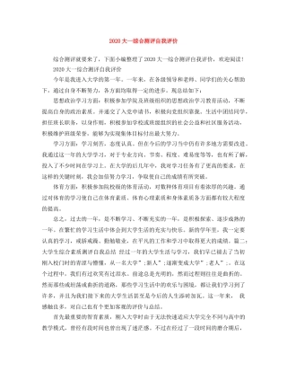 2024大一综合测评自我评价 