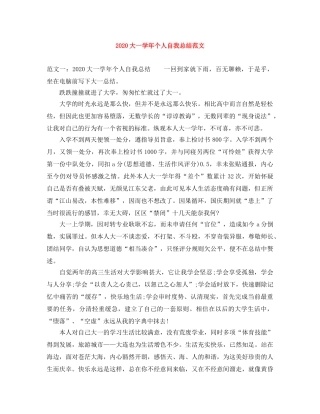 2024大一学年个人自我总结范文 