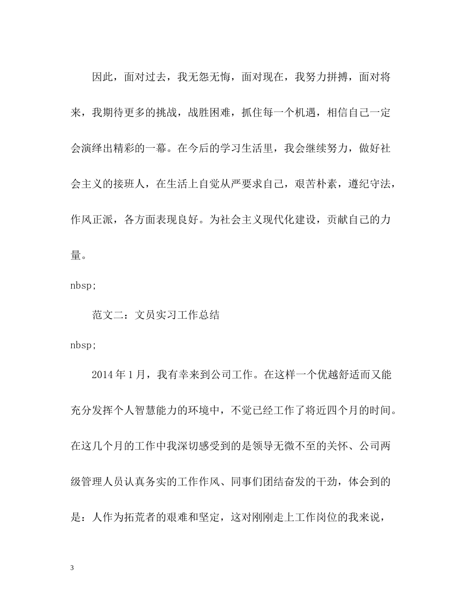 文员实习工作总结_第3页