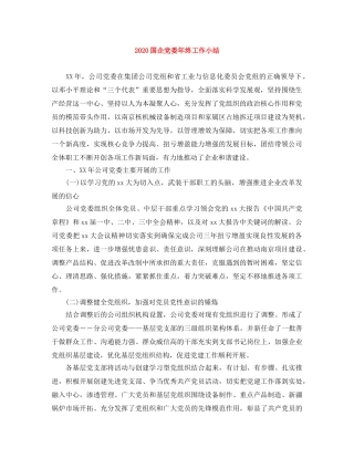 2024国企党委年终工作小结 