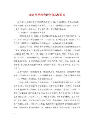 学校会计年度总结范文
