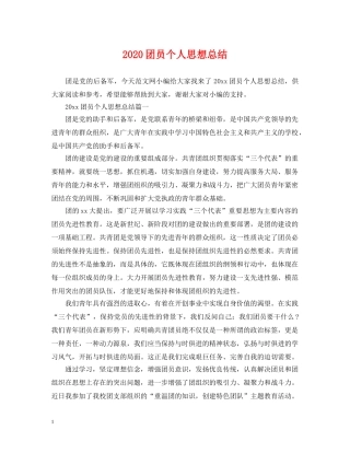 2024团员个人思想总结 