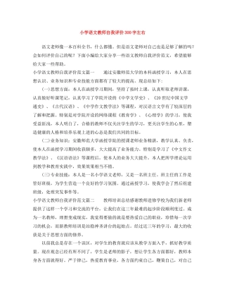 小学语文教师自我评价300字左右