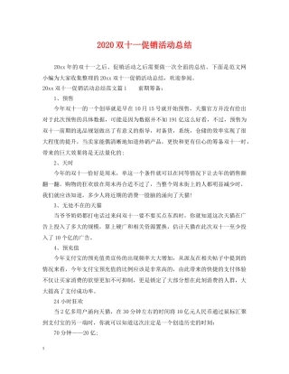 2024双十一促销活动总结 