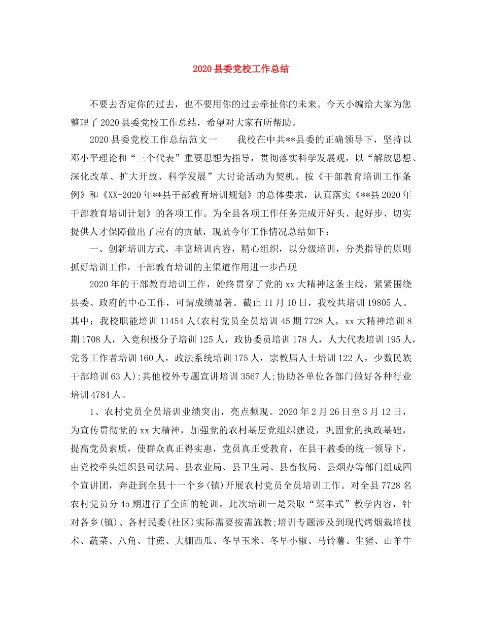 2024县委党校工作总结 _第1页