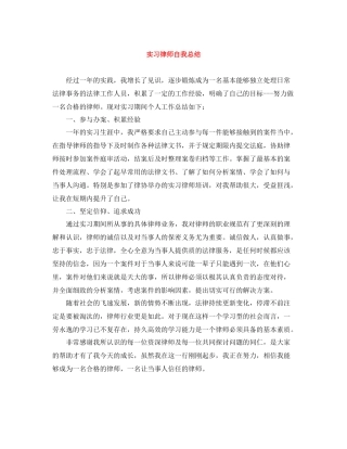 实习律师自我总结