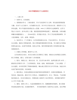 2020年镇党政办个人总结范文