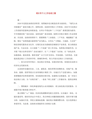 统计员个人工作总结三篇