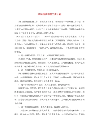 2024医疗年度工作计划 