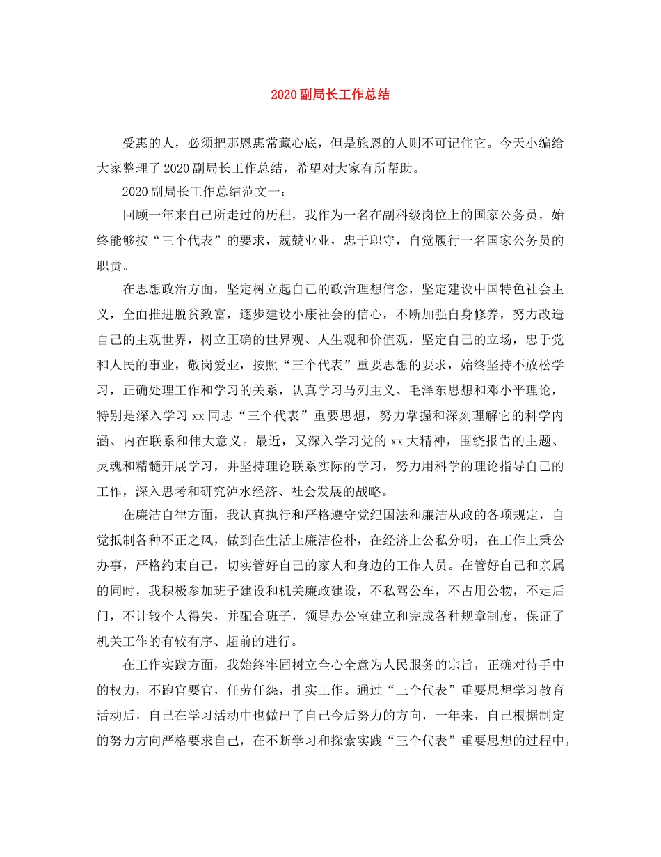 2024副局长工作总结 _第1页