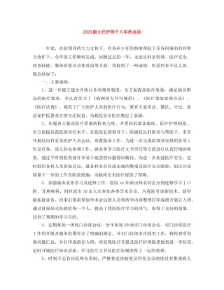 2024副主任护师个人年终总结 