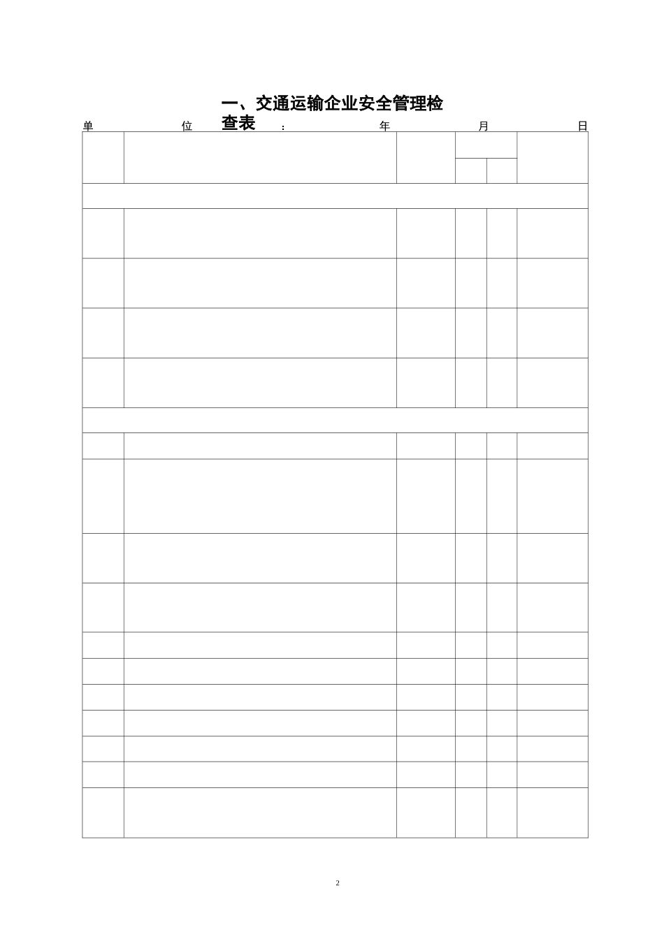 交通运输企业安全检查表_第2页